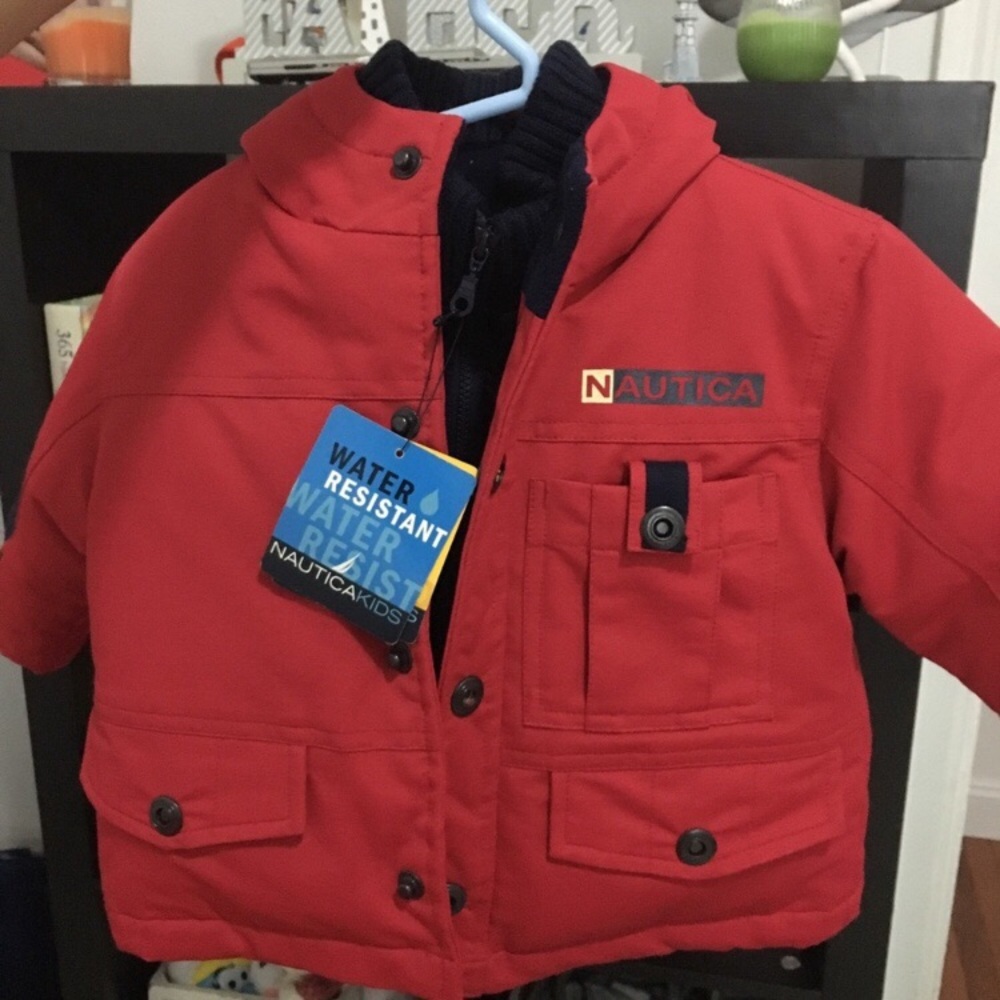 Red nautica baby coat